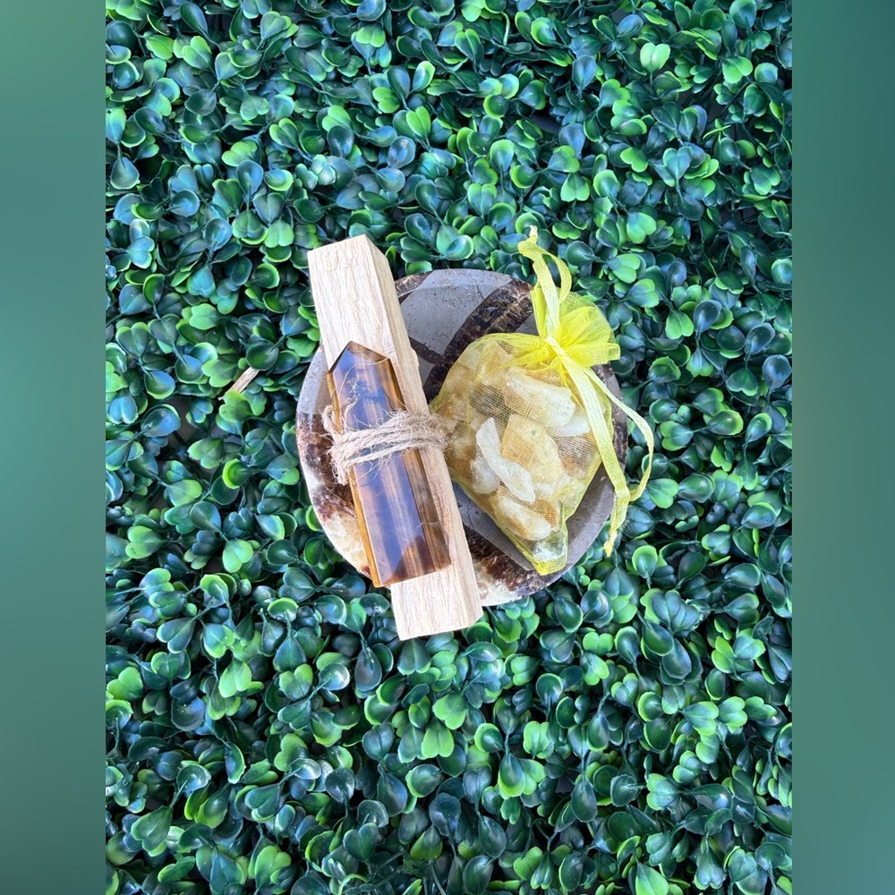 Serpentine, Citrine & Tiger’s Eye Self-Care Set | Meditation & Energy Work